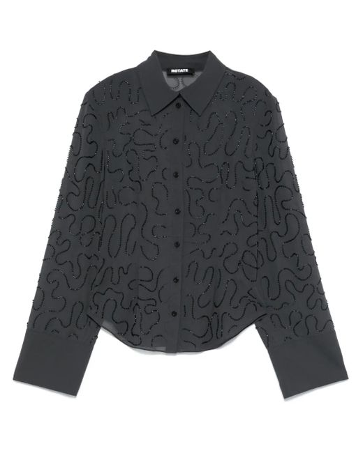 ROTATE BIRGER CHRISTENSEN Gray Beaded Shirt