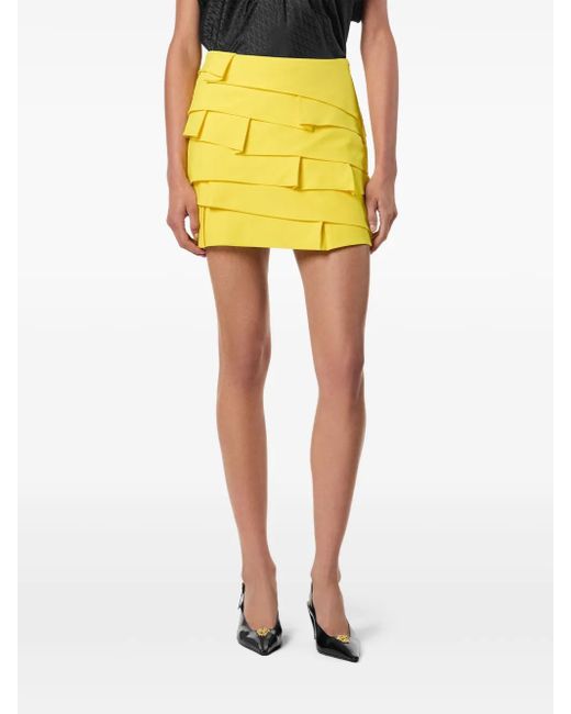 Versace Yellow Layered Ruffled Mini Skirt