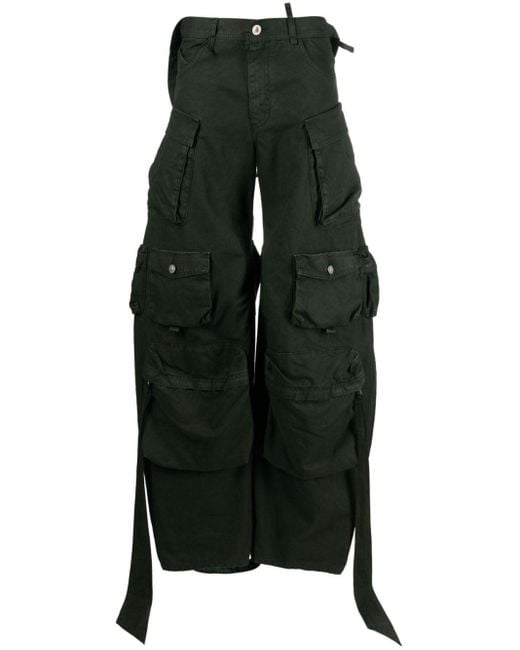 Pantalon cargo Fern à taille basse The Attico en coloris Black
