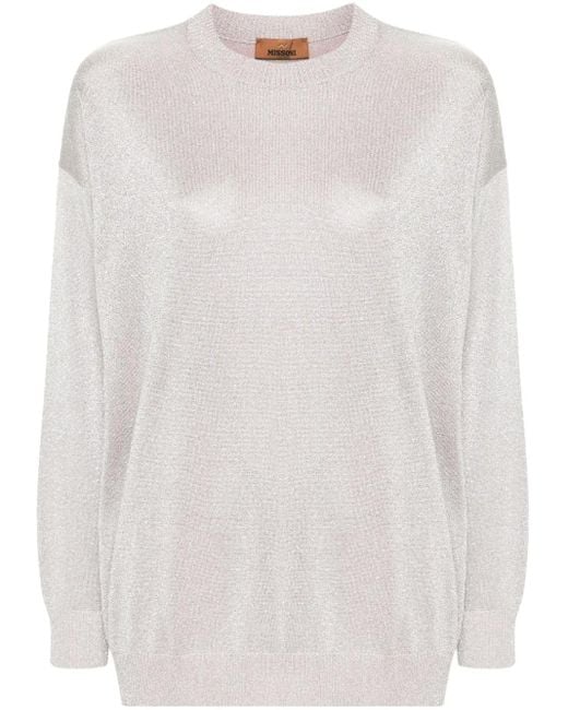 Missoni White Sweater With Metallic Effect
