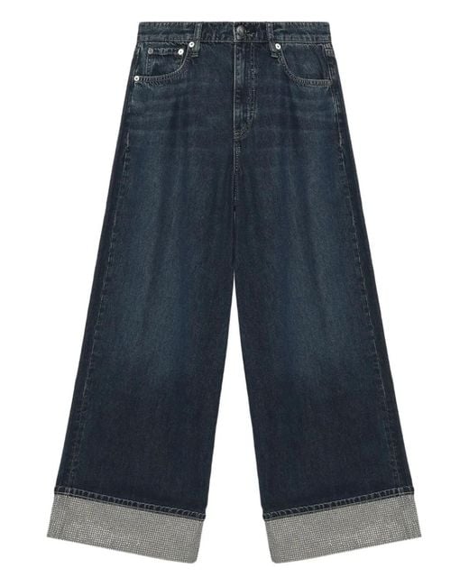 Rag & Bone Sofie Verfraaide Jeans in het Blue