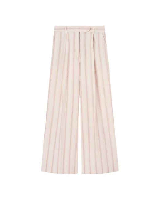 Fedeli White Carlo Striped Trousers