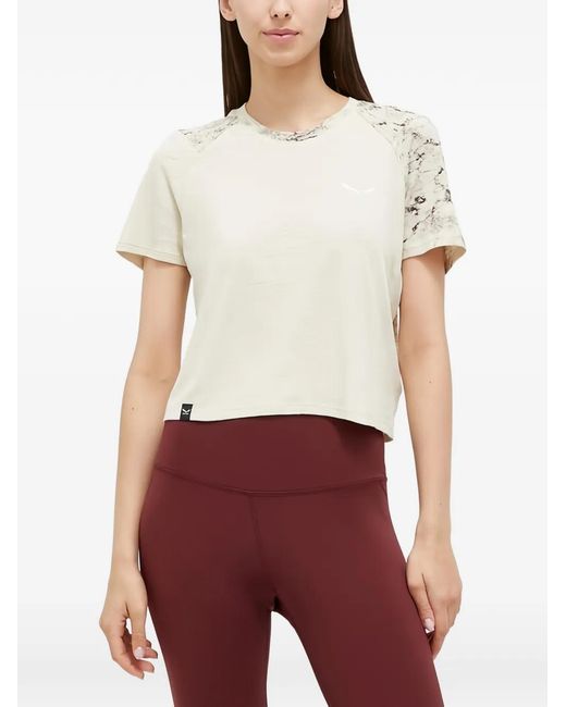 Salewa White Pattern Short-Sleeve T-Shirt