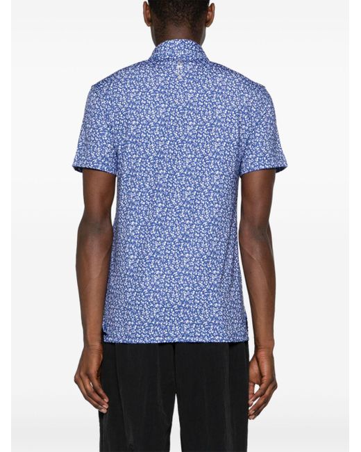 RLX Ralph Lauren Blue Floral-print Polo Shirt for men