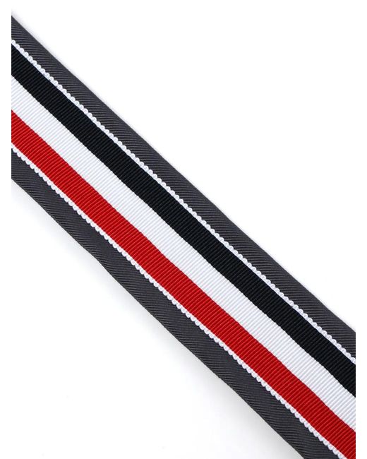 Thom Browne Gray Rwb Stripe Necktie for men