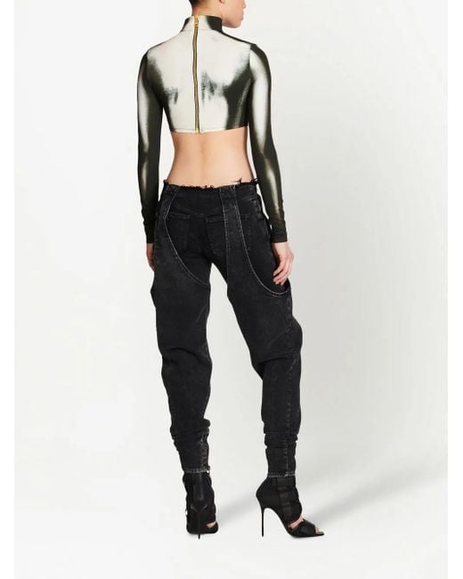 Balmain Black Low-Rise Washed Cotton Jeans