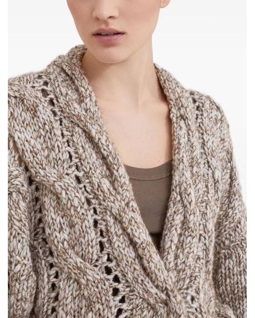 Brunello Cucinelli チャンキーニット カーディガン Natural