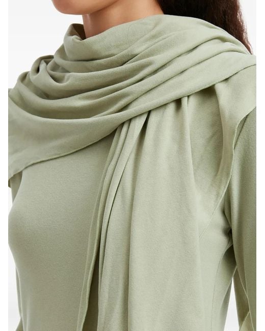 B+ AB Green Scarf-Neck Long-Sleeve Top
