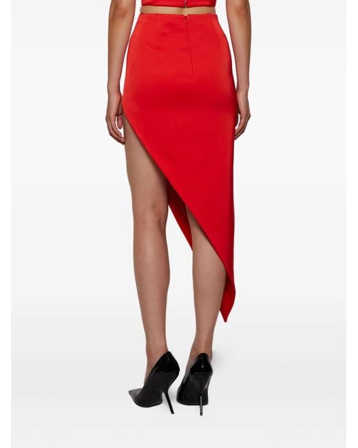 David Koma Asymmetric Skirt Red