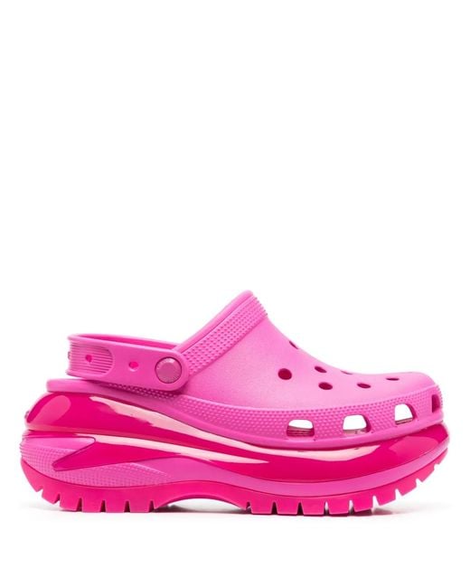 CROCSTM Pink Classic Mega Crush Mules