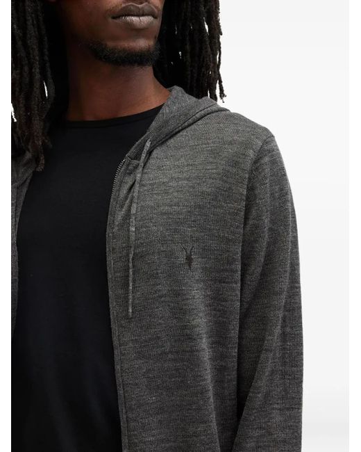AllSaints Kapuzencardigan mit Reißverschluss in Black für Herren