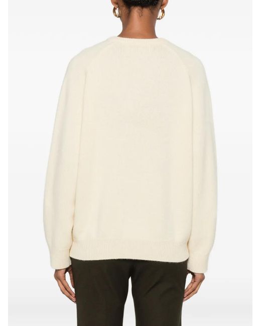 Pull À Col V Soft Goat en coloris Natural