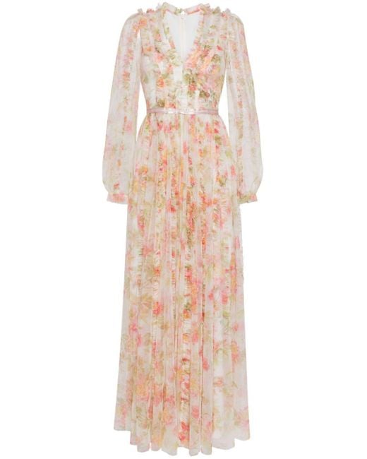 Peony Promise maxi dress di Needle & Thread in Natural