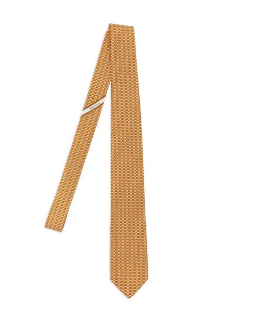Ferragamo White Jacquard Tie for men