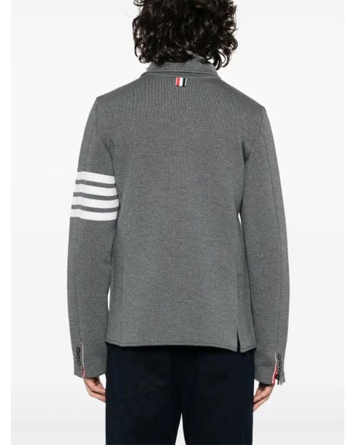 Thom Browne Gray 4-Bar Blazer for men