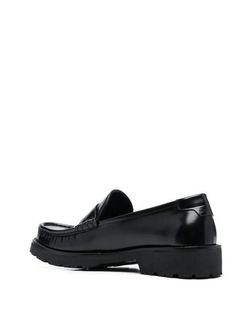 Saint Laurent Black Le Loafer High Shine Finish Flat Shoes for men