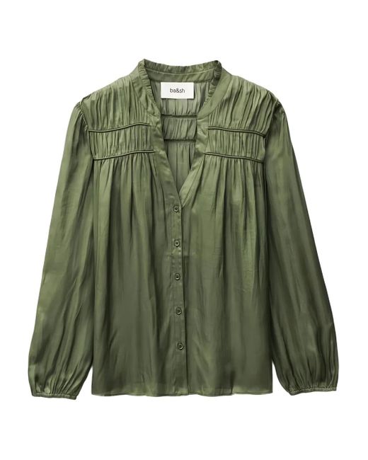 Ba&sh Green Cessia Buttoned Shirt