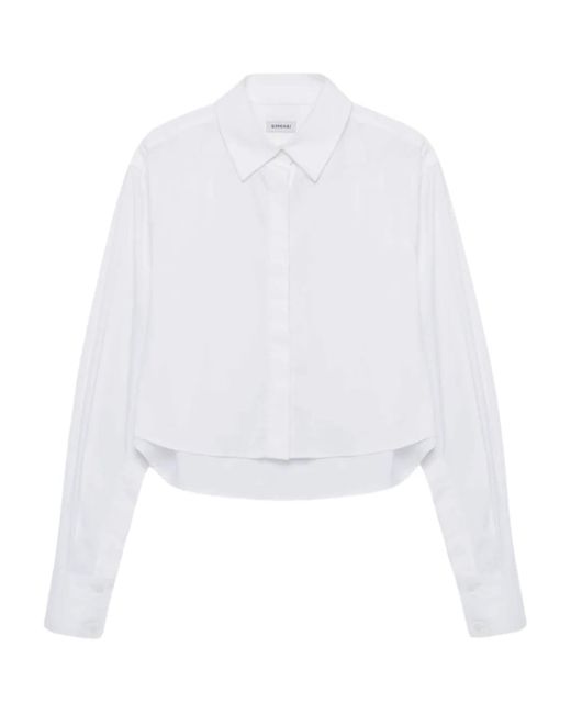 Jonathan Simkhai White Renata Cropped-Hemd