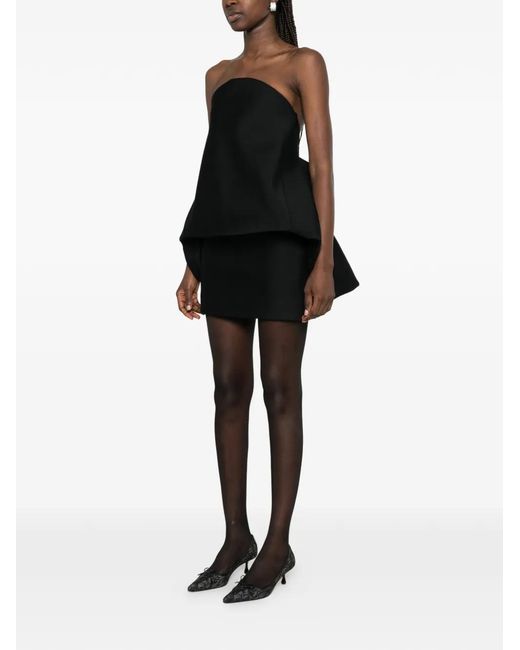Balenciaga Black Mini Bow-Detail Balloon Dress