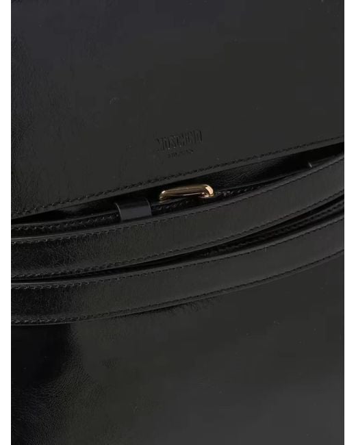 Moschino Black Top Handle Strap Backpack
