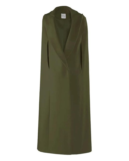 Vestiaire d'un Oiseau Libre Green Collared Slit Cape