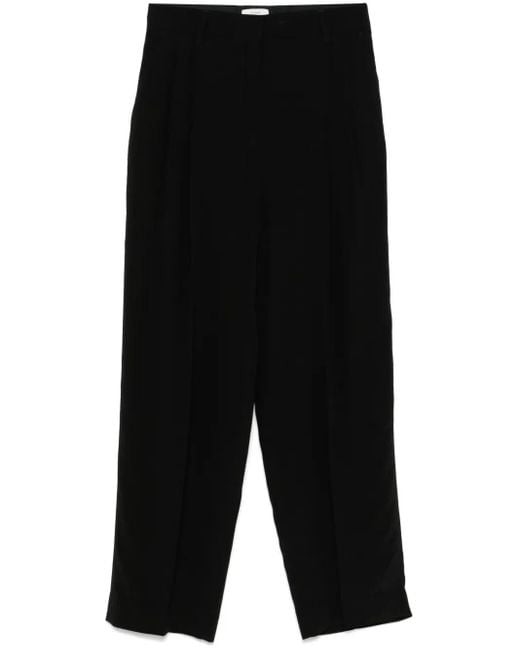 Totême Black Pleat Detail Straight Leg Trousers