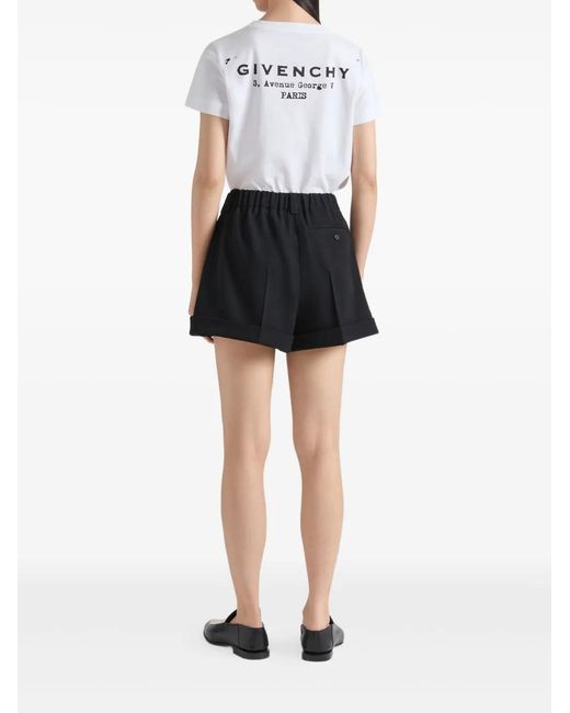 Givenchy Black Pleated Cuffed Shorts
