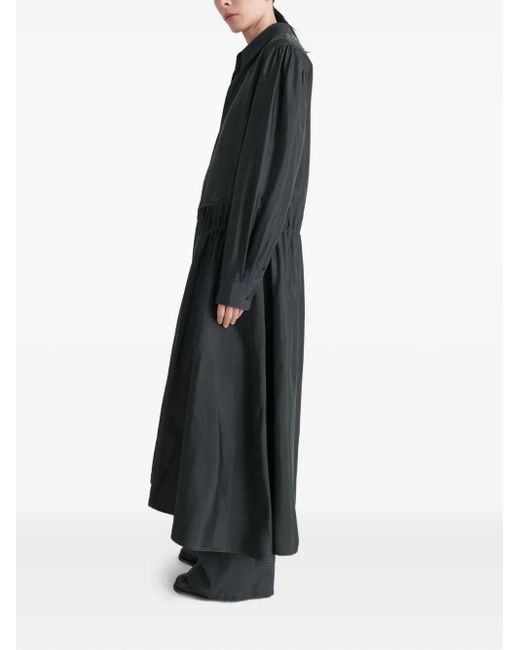 Lemaire Black Gathered Buttoned Dress