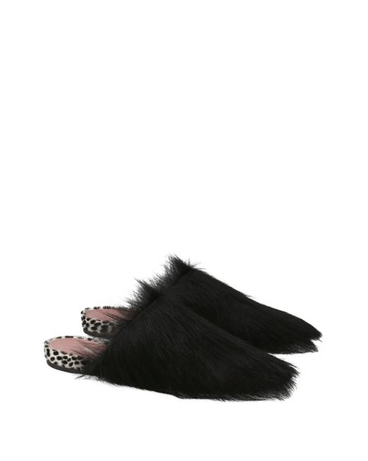 Premiata Black Polka-Dot Pattern Mules