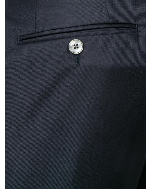 Dell'Oglio Blue Pressed-Crease Tailored Trousers for men