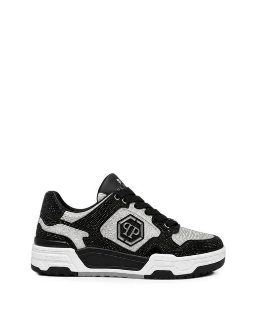 Philipp Plein Black Low-Top Predator V2 Strass Sneakers for men