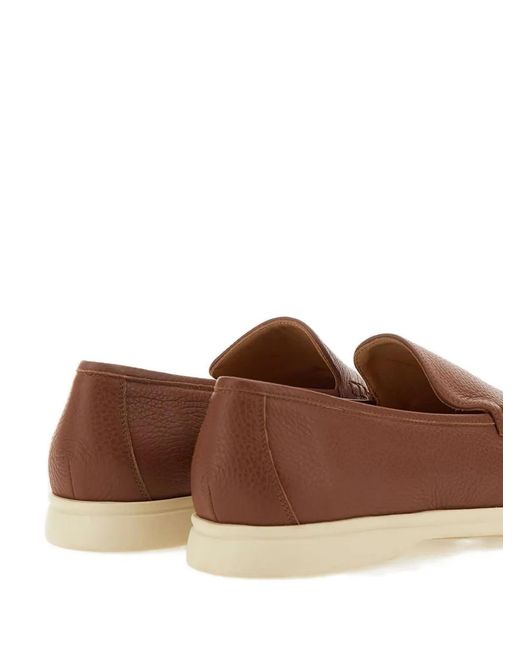 Duca Degli Abruzzi Brown Leather Loafers for men