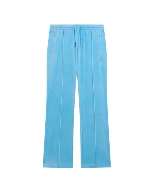 Juicy Couture Blue Diamanté Velour Track Pants