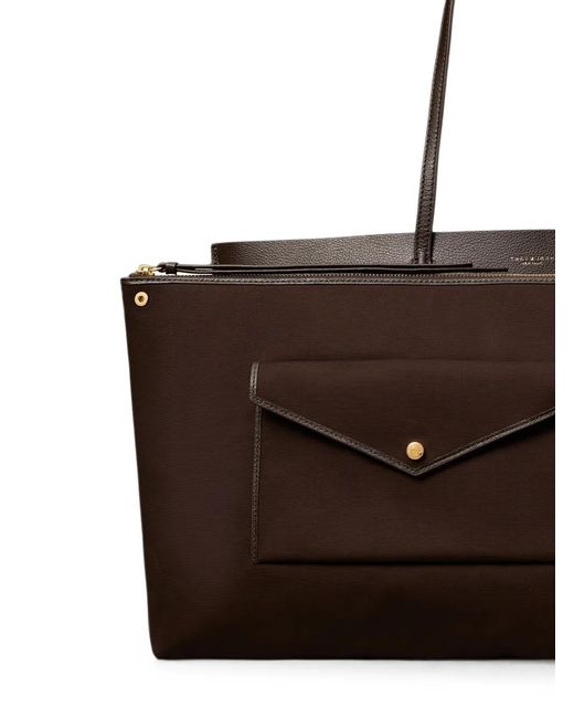 Tory Burch Brown Perry Pebbled-Leather Tote Bag