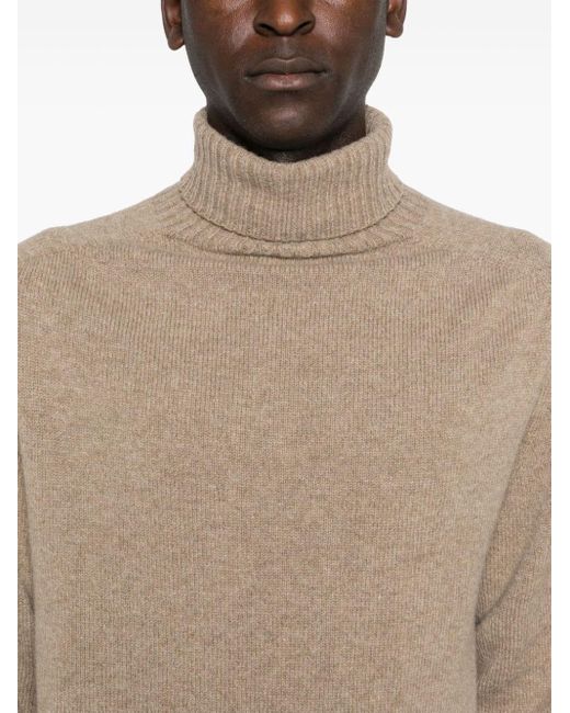 Sunspel Lambs Wool Turtleneck Sweater in Natural for Men Lyst