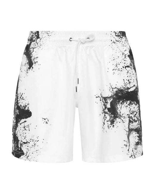 Philipp Plein White Swim Shorts for men
