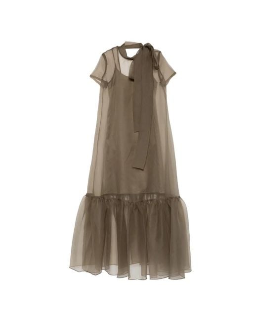 Staud Natural Calluna Ruffled Maxi Dress