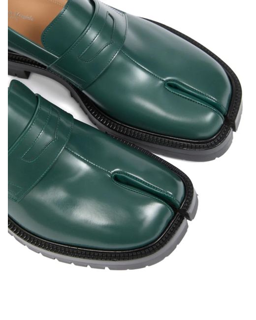 Maison Margiela Green Tabi Loafers for men