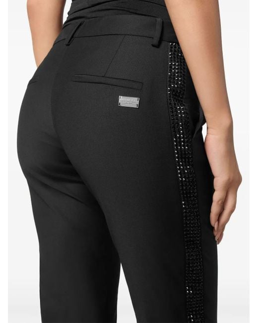 Philipp Plein Black Office Wool Trousers