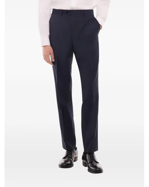 Fursac Blue Checked Tailored Trousers for men