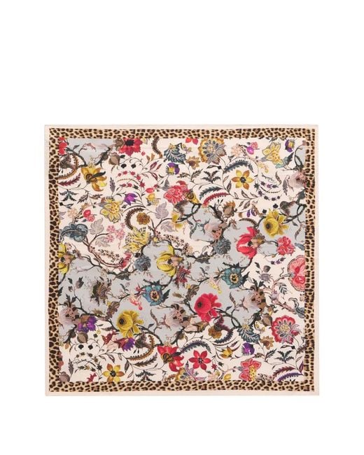 Roberto Cavalli Pink Florentine Flowers Scarf