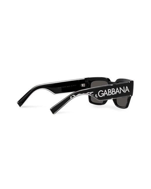 Dolce & Gabbana Black Square-Frame Logo-Print Sunglasses for men