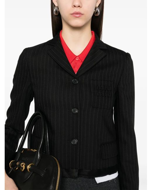 Miu Miu Black Pinstriped Jacket