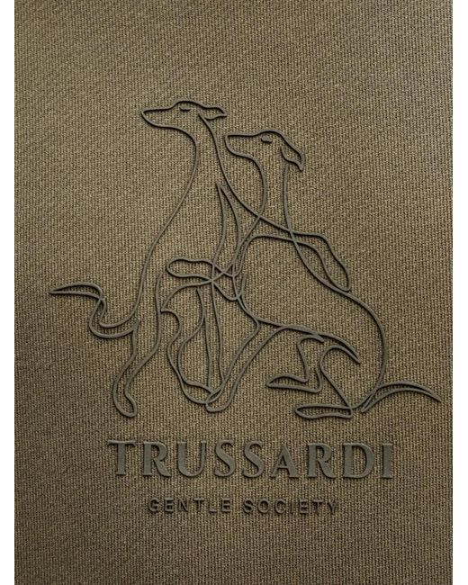 Trussardi Green Graphic Hooded Sweatshirt for men