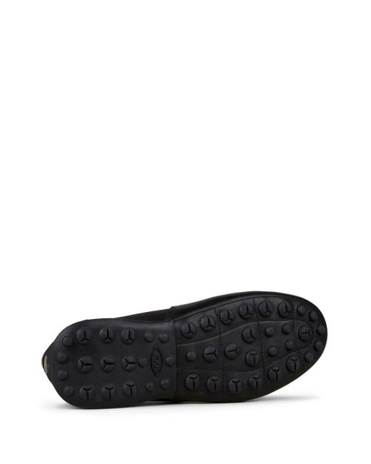Tod's Black Automobili Lamborghini Slip-on Leather Driving Shoes