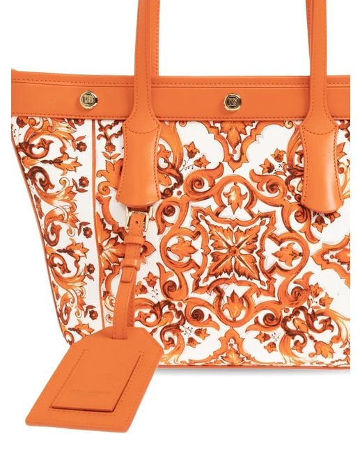 Dolce & Gabbana Orange Stylish Handbag With Customization