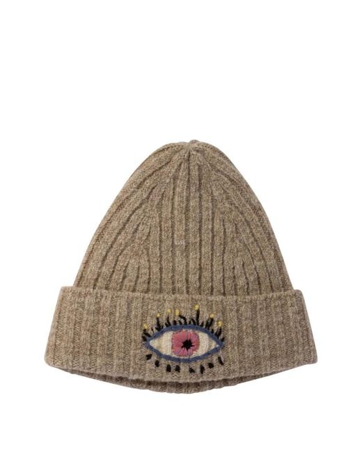 Kapital Natural Eye-Embroidered Beanie Hat for men