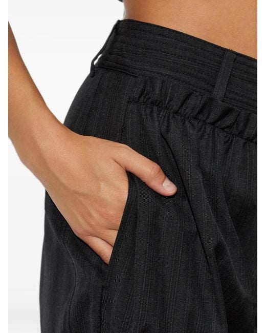 Isabel Marant Black Mayera Pinstripe Wool Trousers