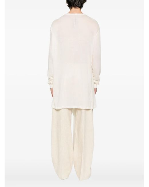 Rick Owens Hollywood Drain Geplooid Gedrapeerd T-Shirt in het White voor heren