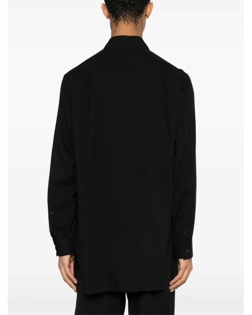 Y's Yohji Yamamoto Overlapping Button-Up Shirt in Black for Men | Lyst